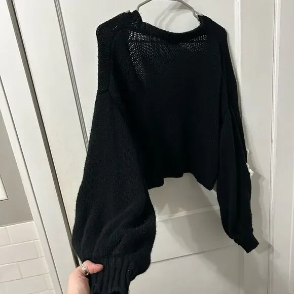 Black Cardigan with Daisy Accents - Picture 7 of 7